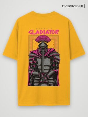 warrior gladiator oversized t-shirt golden yellow back warrior gladiator oversized t-shirt golden yellow back