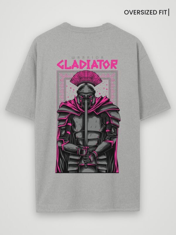 warrior gladiator oversized t-shirt grey melange back