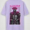 warrior gladiator oversized t-shirt lavender back