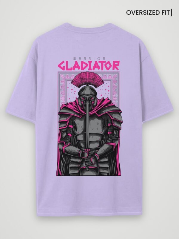 warrior gladiator oversized t-shirt lavender back