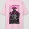 warrior gladiator oversized t-shirt light baby pink back