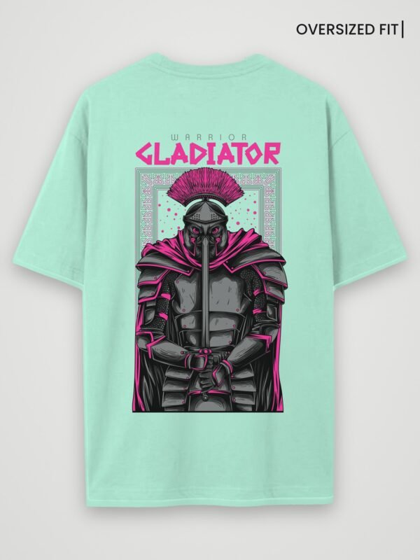 warrior gladiator oversized t-shirt mint back