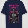 warrior gladiator oversized t-shirt navy blue back