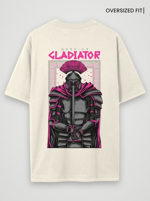 warrior gladiator oversized t-shirt off white back