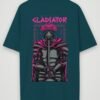 warrior gladiator oversized t-shirt petrol blue back