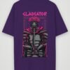 warrior gladiator oversized t-shirt purple back