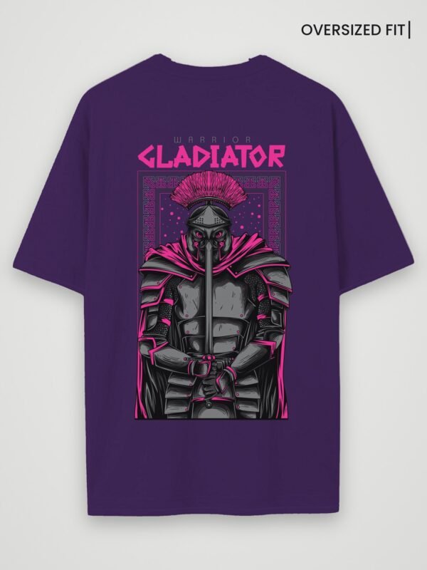 warrior gladiator oversized t-shirt purple back