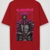 warrior gladiator oversized t-shirt red back