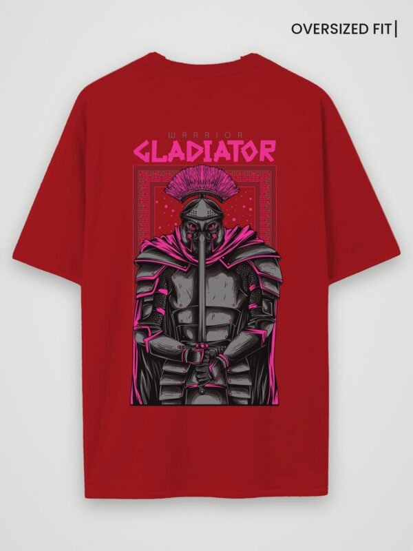 warrior gladiator oversized t-shirt red back