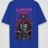 warrior gladiator oversized t-shirt royal blue back