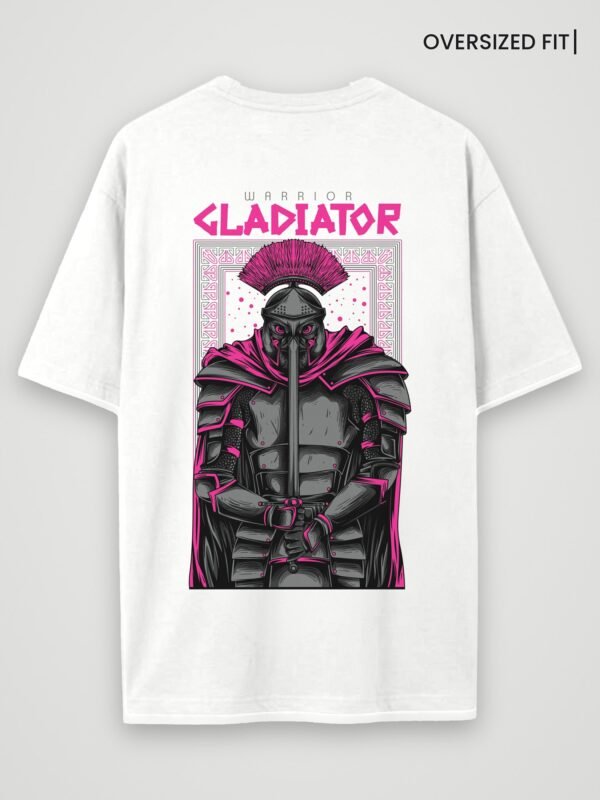 warrior gladiator oversized t-shirt white back