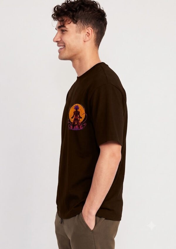 Warrior Moon 220 GSM Oversized Tee Brown side HD Warrior Moon 220 GSM Oversized Tee - Brown - side view