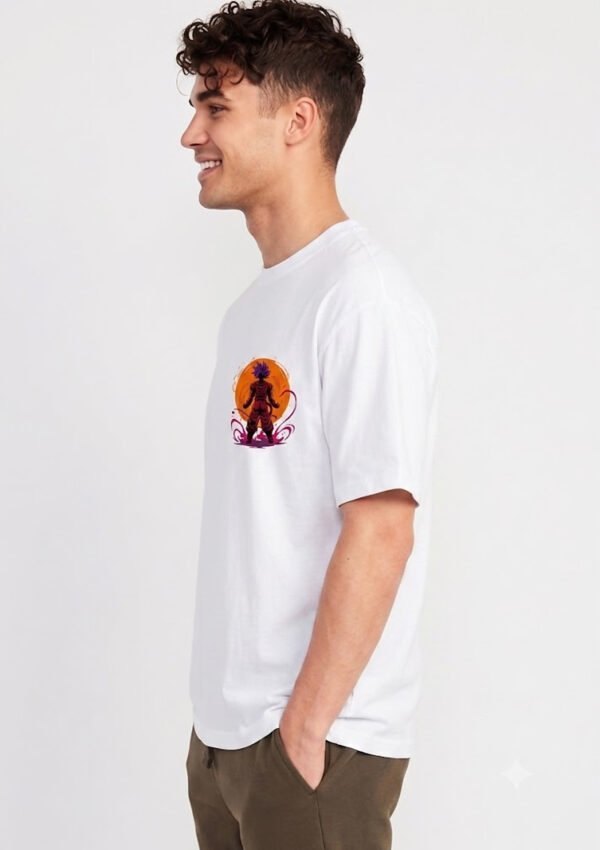 Warrior Moon 220 GSM Oversized Tee White side HD Warrior Moon 220 GSM Oversized Tee - White - side view