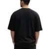 Wild Panther Oversized Tee – Black – back view HD Black Wild Panther 220 GSM oversized t-shirt, back view