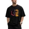 Wild Panther Oversized Tee – Black – front view HD Black Wild Panther 220 GSM oversized t-shirt, front view