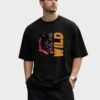 Wild Panther Oversized Tee – Black – front view HD Black Wild Panther 220 GSM oversized t-shirt, front view
