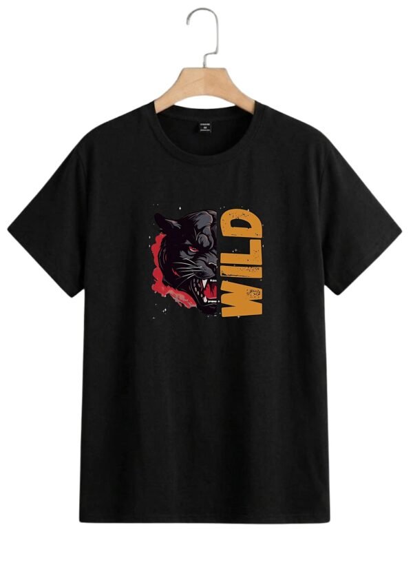 Wild Panther Oversized Tee – Black – on hanger HD Black Wild Panther 220 GSM oversized t-shirt, on hanger