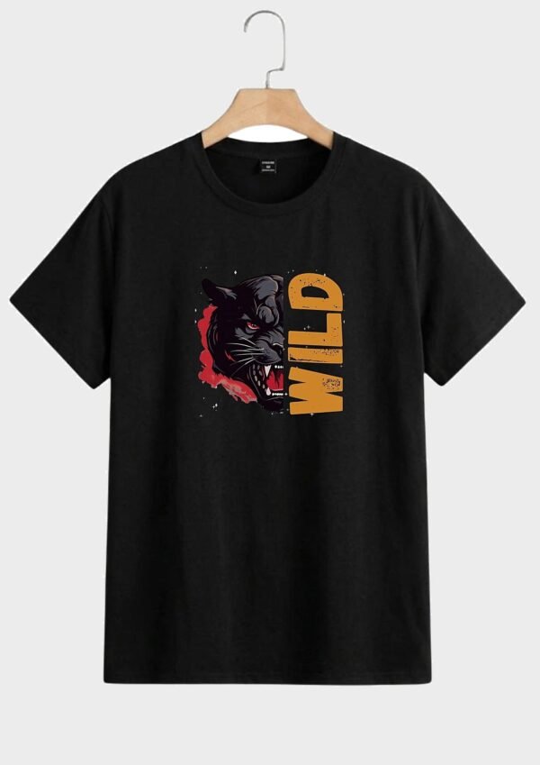 Wild Panther Oversized Tee – Black – on hanger HD Black Wild Panther 220 GSM oversized t-shirt, on hanger