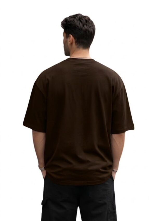 Wild Panther Oversized Tee – Brown – back view HD Brown Wild Panther 220 GSM oversized t-shirt, back view