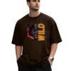 Wild Panther Oversized Tee – Brown – front view HD Brown Wild Panther 220 GSM oversized t-shirt, front view