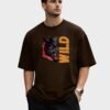 Wild Panther Oversized Tee – Brown – front view HD Brown Wild Panther 220 GSM oversized t-shirt, front view