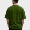 Wild Panther Oversized Tee – Olive Green – back view HD Olive Green Wild Panther 220 GSM oversized t-shirt, back view