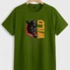 Wild Panther Oversized Tee – Olive Green – on hanger HD Olive Green Wild Panther 220 GSM oversized t-shirt, on hanger