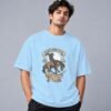 wild-west-cowboy-culture-tshirt-baby-blue-front Wild West Cowboy Culture 240 GSM Oversized Tee in baby blue, front view – Kool Kameez