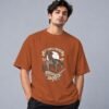 Wild West Cowboy Culture Retro Round Neck T-Shirt in copper, front view – Kool Kameez