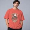 wild-west-cowboy-culture-tshirt-coral-front Wild West Cowboy Culture 240 GSM Oversized Tee in coral, front view – Kool Kameez