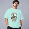 wild-west-cowboy-culture-tshirt-mint-front Wild West Cowboy Culture 240 GSM Oversized Tee in mint, front view – Kool Kameez