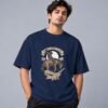 wild-west-cowboy-culture-tshirt-navy-blue-front Wild West Cowboy Culture 240 GSM Oversized Tee in navy blue, front view – Kool Kameez