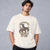 wild-west-cowboy-culture-tshirt-off-white-front Wild West Cowboy Culture 240 GSM Oversized Tee in off white, front view – Kool Kameez