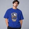wild-west-cowboy-culture-tshirt-royal-blue-front Wild West Cowboy Culture 240 GSM Oversized Tee in royal blue, front view – Kool Kameez