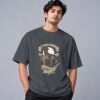 Wild West Cowboy Culture Retro Round Neck T-Shirt in steel grey, front view – Kool Kameez