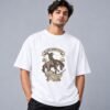 wild-west-cowboy-culture-tshirt-white-front Wild West Cowboy Culture 240 GSM Oversized Tee in white, front view – Kool Kameez