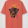 wolfie the unstoppable oversized t-shirt coral back wolfie the unstoppable oversized t-shirt coral back