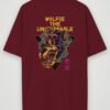 wolfie the unstoppable oversized t-shirt maroon back wolfie the unstoppable oversized t-shirt maroon back