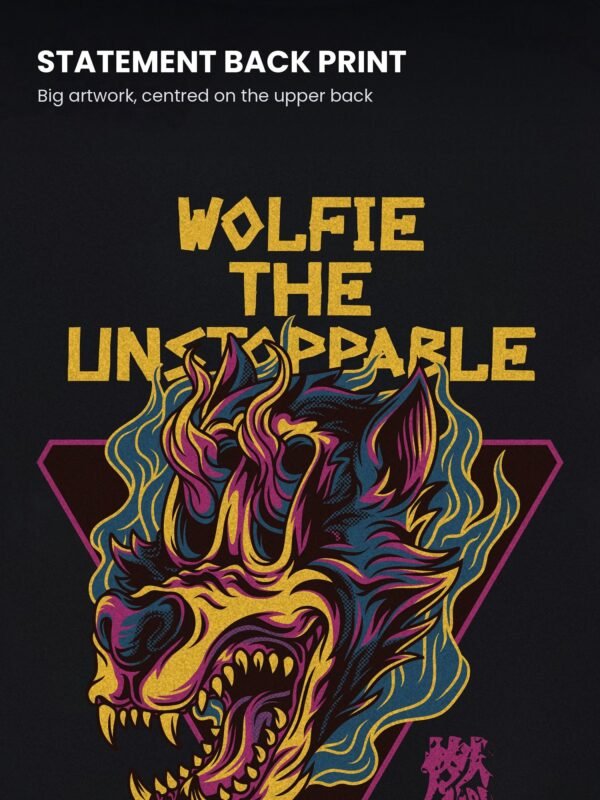 wolfie the unstoppable oversized t-shirt print detail wolfie the unstoppable oversized t-shirt print detail
