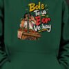 Bole Tena Bor Vechay oversized hoodie, 400 GSM, Bottle Green – print close-up Bole Tena Bor Vechay oversized hoodie, 400 GSM, Bottle Green – print close-up