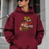 Bole Tena Bor Vechay oversized hoodie, 400 GSM, Maroon – front view Bole Tena Bor Vechay oversized hoodie, 400 GSM, Maroon – front view