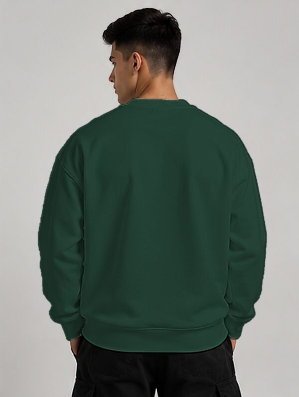 Bottle Green heavyweight oversized sweatshirt 400 GSM, back view