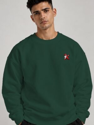 Bottle Green heavyweight oversized sweatshirt 400 GSM, front
