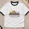 Coastline ringer tee flat lay Coastline ringer tee flat lay