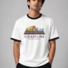 Coastline ringer tee in white with black trim, front Coastline ringer tee in white with black trim, front