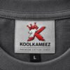 Cotton Terry 240 GSM Oversized Tee – Smokey Grey – neck label close-up Cotton Terry 240 GSM Oversized Tee – Smokey Grey – neck label close-up