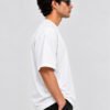 Cotton Terry 240 GSM Oversized Tee – White – model right side view Cotton Terry 240 GSM Oversized Tee – White – model right side view