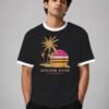 Golden Hour ringer tee in black with white trim, front Golden Hour ringer tee in black with white trim, front