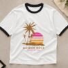 Golden Hour ringer tee flat lay Golden Hour ringer tee flat lay