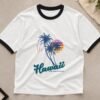 Hawaii Home Grown ringer tee flat lay